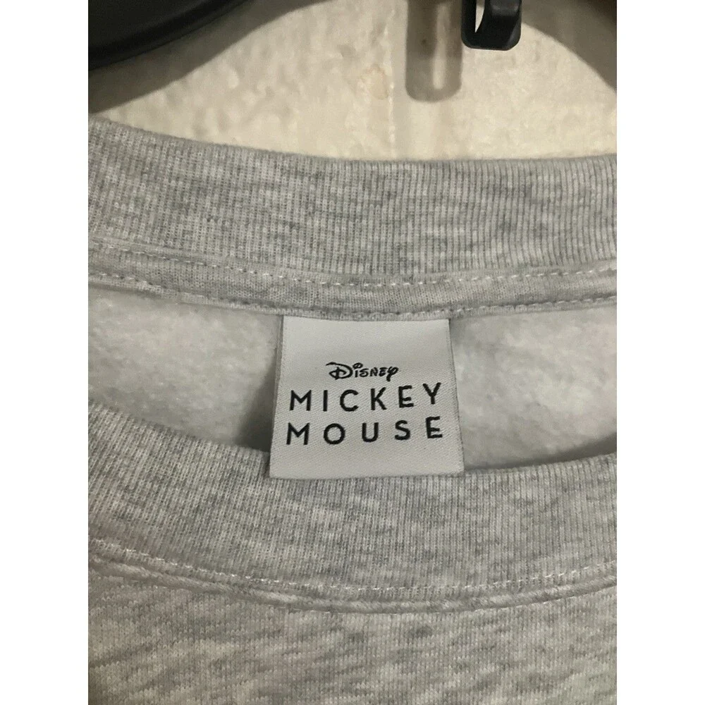 Mickey Mouse California Crewneck Sweatshirt | Grey Comfy Disney Pullover XS & L